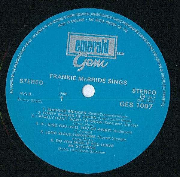 Frankie McBride : Frankie McBride Sings (LP, Album)