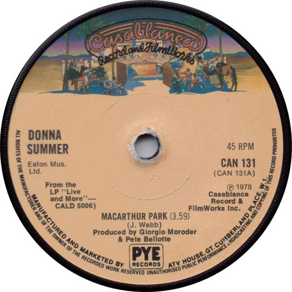 Donna Summer : MacArthur Park (7", Single, Sol)