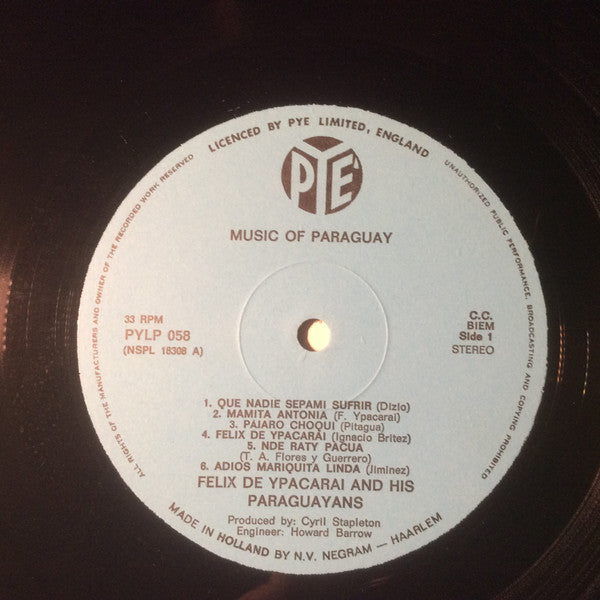 Felix De Ypacarai Y Sus Paraguayos : The Music Of Paraguay (LP, Album)