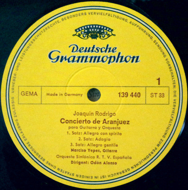 Joaquín Rodrigo · Narciso Yepes - Orquesta Sinfónica De RTVE · Odón Alonso : Concierto De Aranjuez / Fantasía Para Un Gentilhombre (LP)