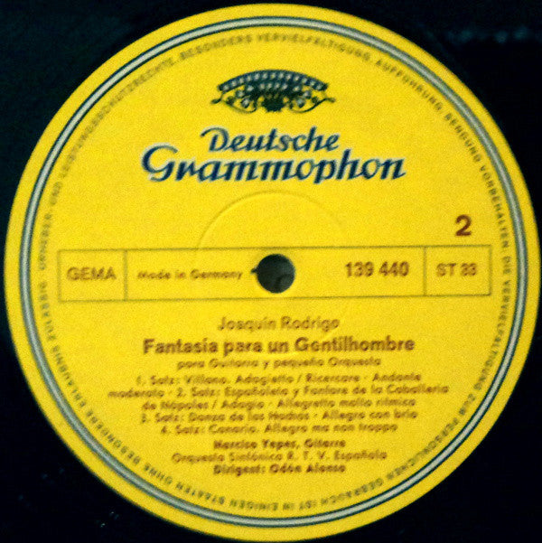 Joaquín Rodrigo · Narciso Yepes - Orquesta Sinfónica De RTVE · Odón Alonso : Concierto De Aranjuez / Fantasía Para Un Gentilhombre (LP)