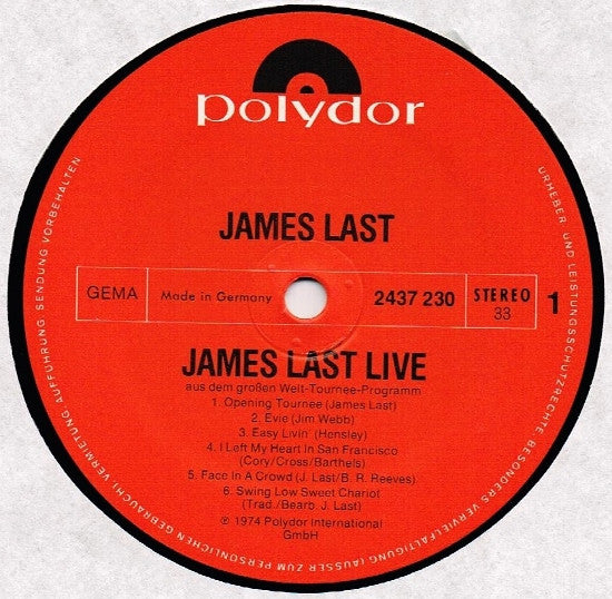 James Last : James Last Live (2xLP, Album)