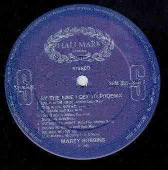 Marty Robbins : By The Time I Get To Phoenix (LP, Album, RE)