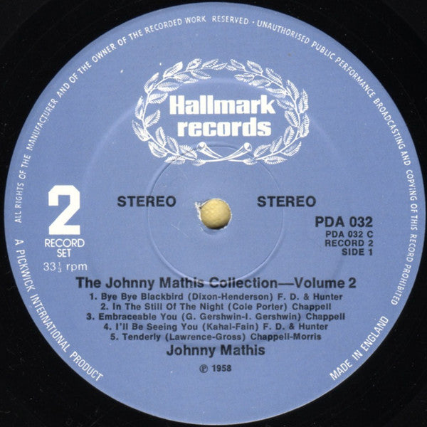 Johnny Mathis : The Johnny Mathis Collection Vol. 2 (2xLP, Comp)