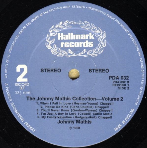Johnny Mathis : The Johnny Mathis Collection Vol. 2 (2xLP, Comp)