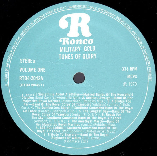 Massed Bands Of The Household Cavalry, Massed Bands Of The Guard Division, Massed Bands From 1st British Corps : Military Gold (4xLP, Comp, Ltd, Pye + Box)