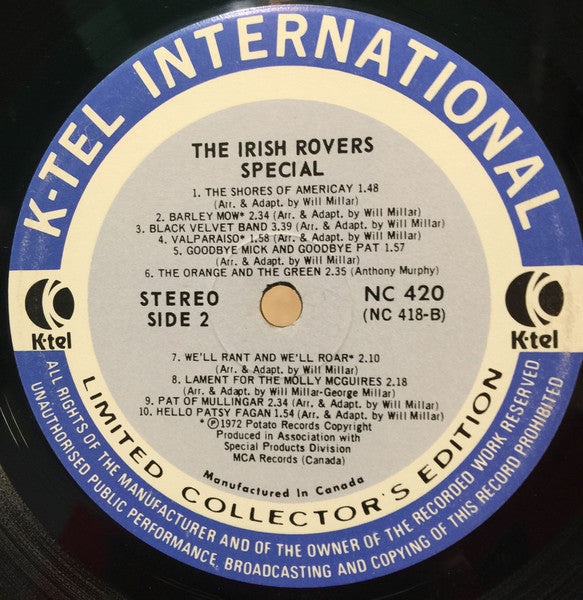 The Irish Rovers : The Irish Rovers Special (LP, Comp, Ltd)