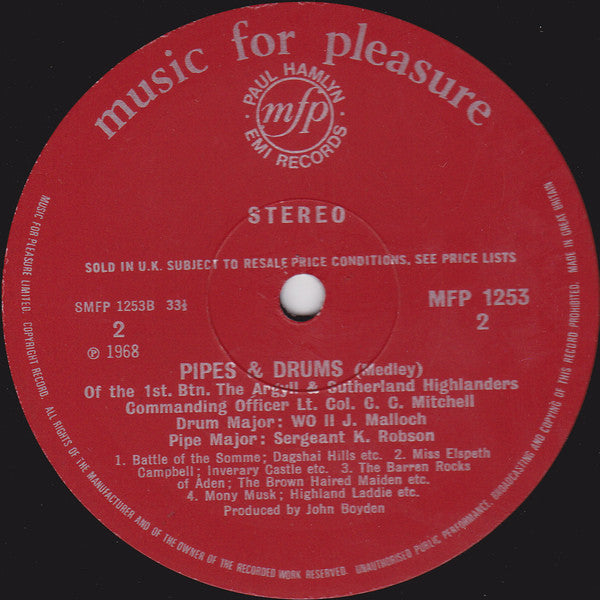 The Argyll And Sutherland Highlanders : Pipes & Drums (LP, Album)
