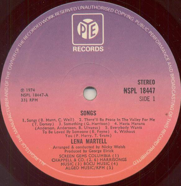 Lena Martell : Lena Martell Songs (LP)