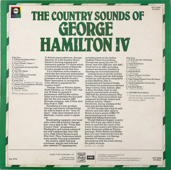 George Hamilton IV : The Country Sounds Of (LP, Comp, RE)