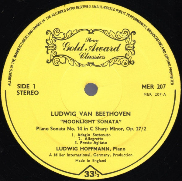 Ludwig van Beethoven , Ludwig Hoffmann : Moonlight Sonata / Pathétique (LP)