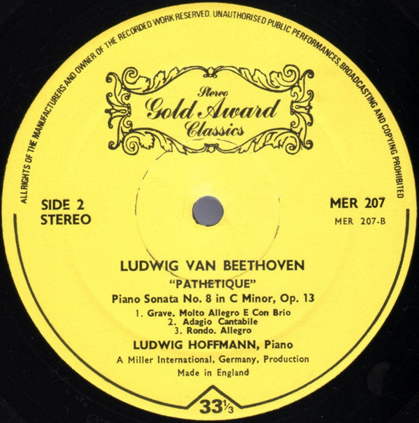 Ludwig van Beethoven , Ludwig Hoffmann : Moonlight Sonata / Pathétique (LP)