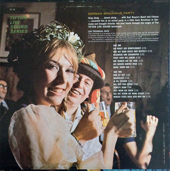 Karl Braun's Brauhaus Band and Chorus : German Brauhaus Party (LP, Album)