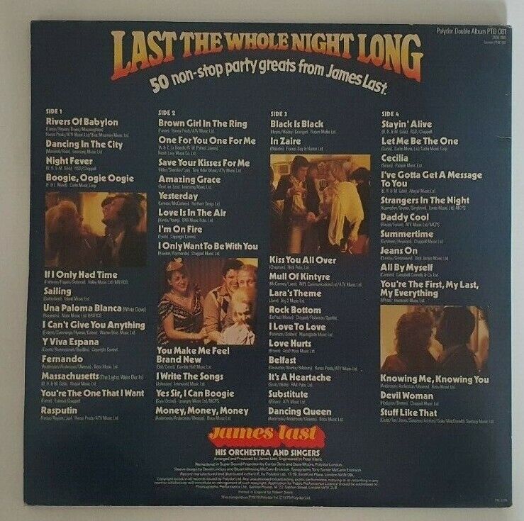James Last: Last The Whole Night Long 12" Vinyl Double LP 1979 Dual | FREE POST