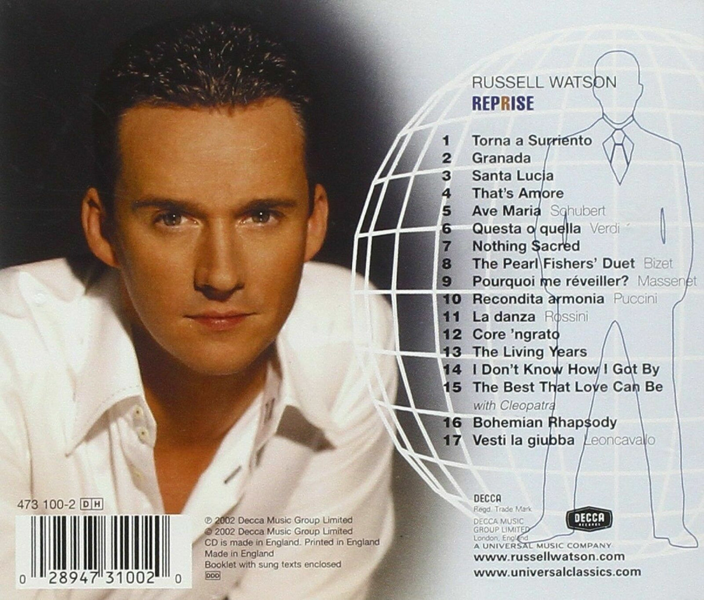 Russell Watson - Reprise (2002 CD) | FREE POST