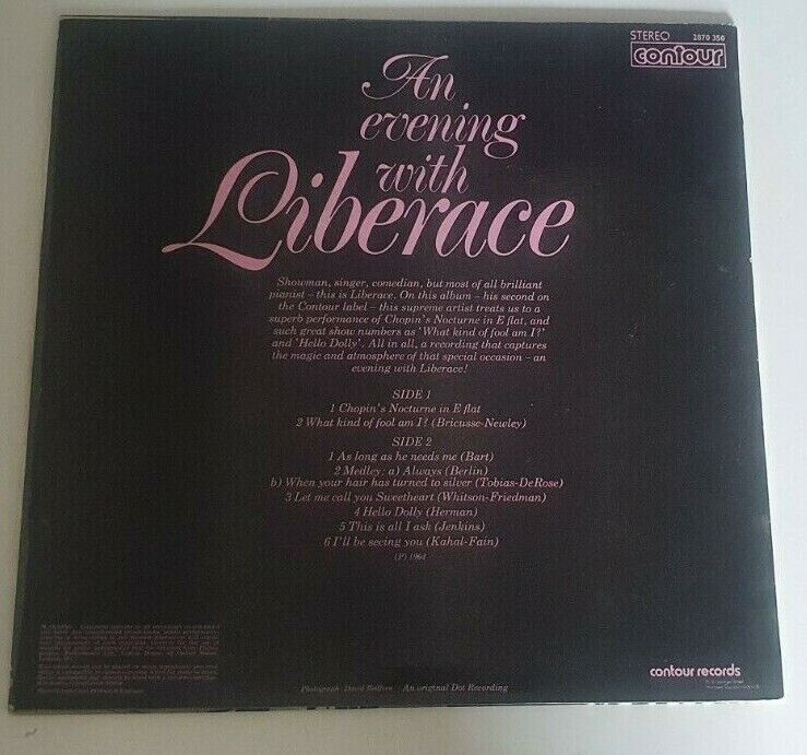 Liberace - An Evening With Liberace - Vinyl Record.. - c1142c | FREE POST
