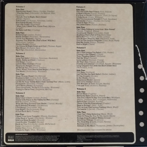 Elvis Presley : Elvis Presley's Greatest Hits (6xLP, Comp, RE, RCA)