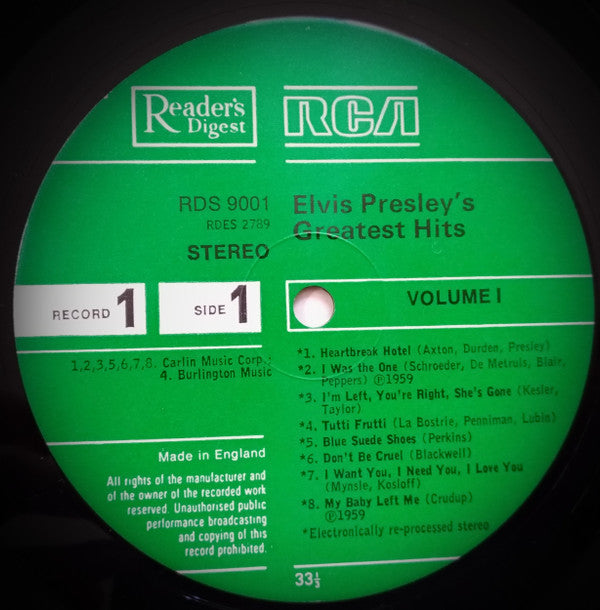 Elvis Presley : Elvis Presley's Greatest Hits (6xLP, Comp, RE, RCA)
