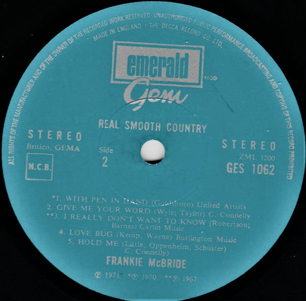 Frankie McBride : Real Smooth Country (LP, Album)