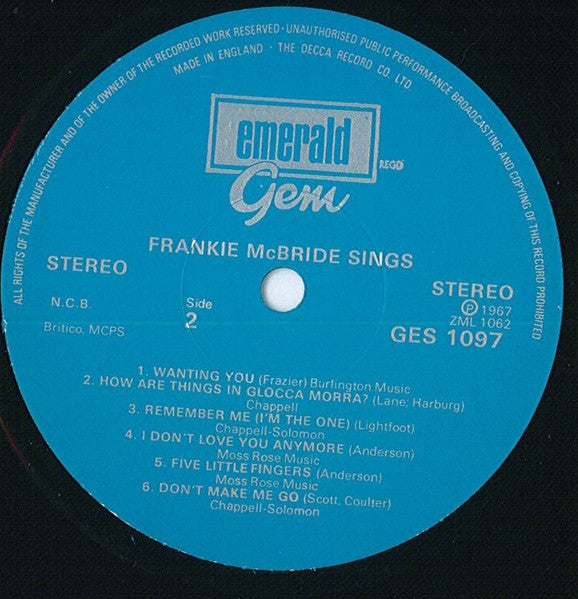 Frankie McBride : Frankie McBride Sings (LP, Album)