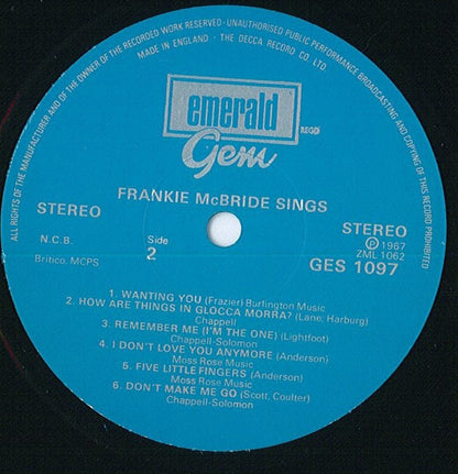 Frankie McBride : Frankie McBride Sings (LP, Album)