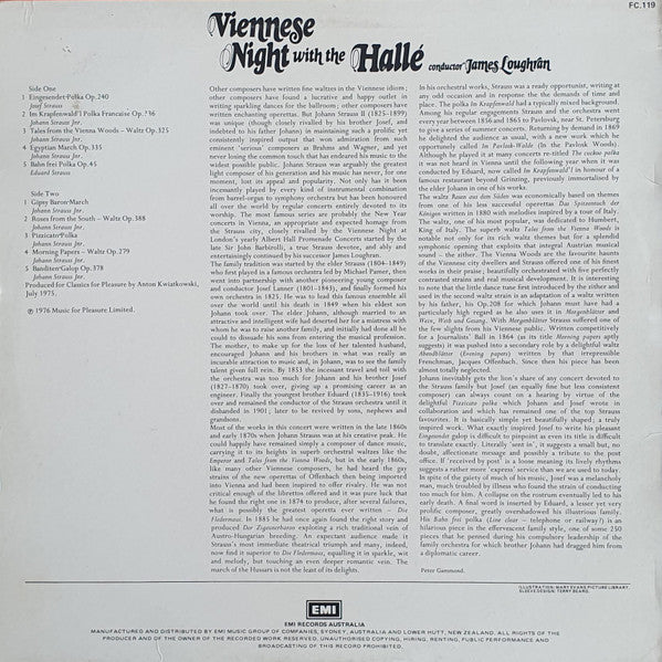 Hallé Orchestra Conductor James Loughran : Viennese Night With The Hallé (LP)