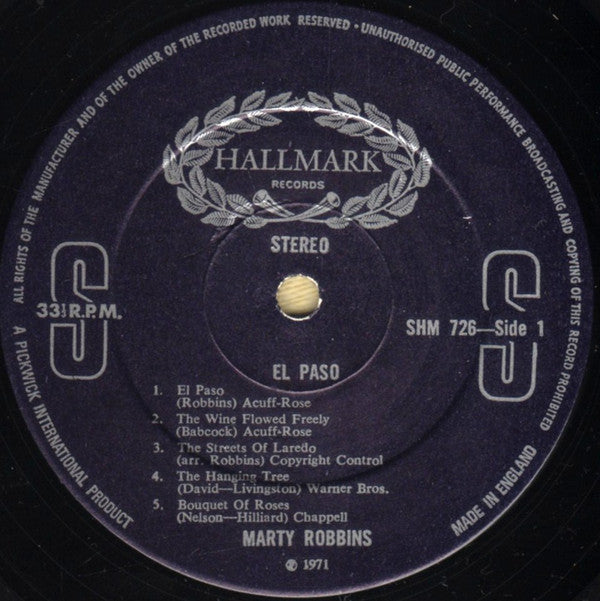 Marty Robbins : El Paso (LP, RE)