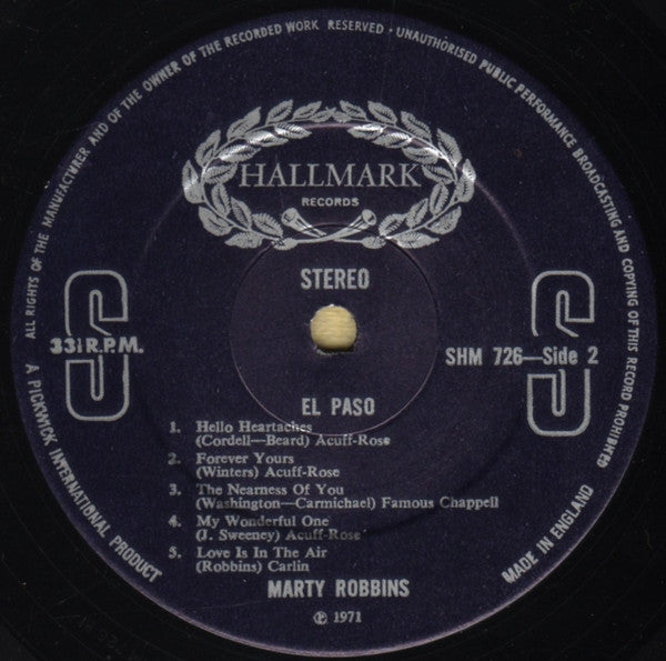 Marty Robbins : El Paso (LP, RE)