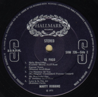 Marty Robbins : El Paso (LP, RE)