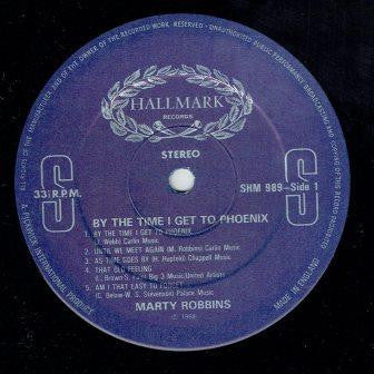 Marty Robbins : By The Time I Get To Phoenix (LP, Album, RE)