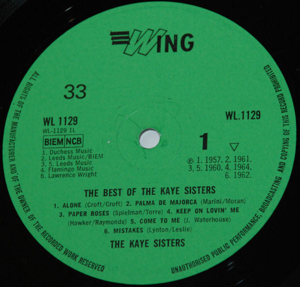 The Kaye Sisters : The Best Of The Kaye Sisters (LP, Comp, Mono)