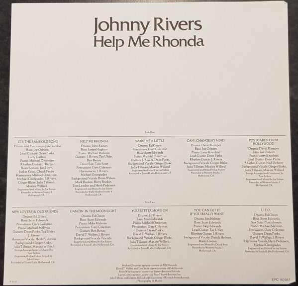 Johnny Rivers : Help Me Rhonda (LP)