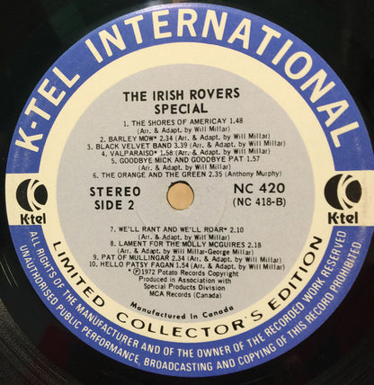 The Irish Rovers : The Irish Rovers Special (LP, Comp, Ltd)