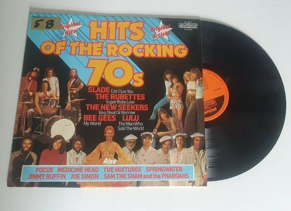 Hits Of The Rocking 70s Vinyl LP Record Bee Gees Slade Lulu Rubettes | FREE POST