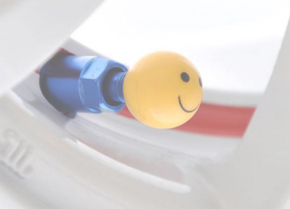 Set of 4 Anti-dust Yellow smiley face dust caps valves Car BMX Gift UK free post