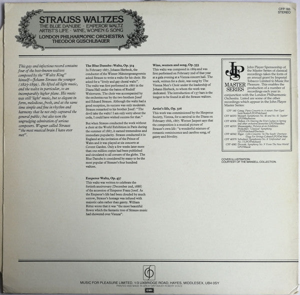 Johann Strauss Jr., London Philharmonic Orchestra, Theodor Guschlbauer : Strauss Waltzes (LP, RE)