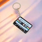 Music themed Novelty Keyring Gift Idea Tape Record Retro