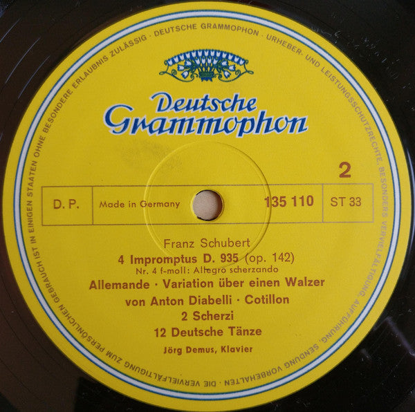 Franz Schubert, Jörg Demus : Impromptus Op. 142 / 12 Deutsche Tänze u.a. (LP, RE)