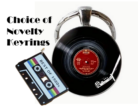 Music themed Novelty Keyring Gift Idea Tape Record Retro